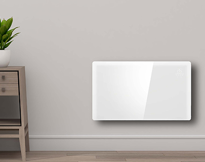 Tempered glass convector panel heater ---Durable epoxy-polyester powder coated glass casing with grille