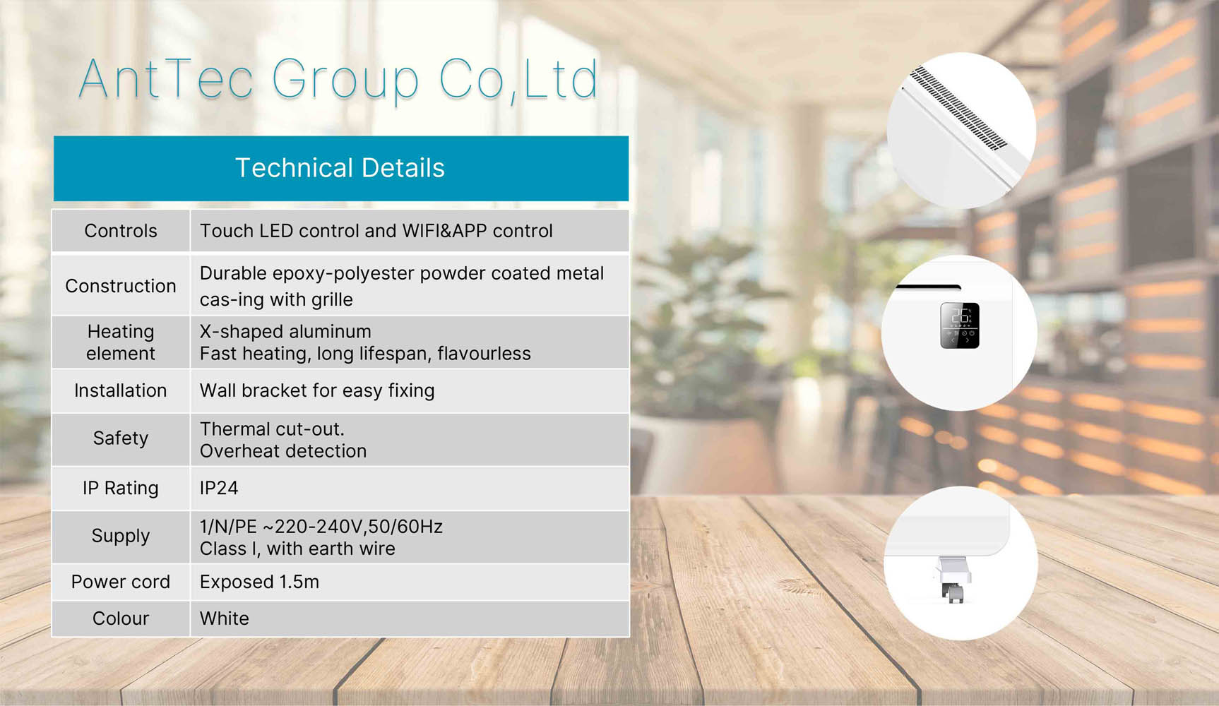 The user-friendly interface allows precise adjustments, enabling you to customize your heating experience according to your preference. The heater features a built-in overheat protection mechanism, preventing any potential accidents or hazards.  Versatile installation options allow you to mount it on walls, saving precious floor space and giving you the freedom to arrange your furniture without restrictions. Designed to adapt to your lifestyle, this heater comes with a convenient timer function, enabling you to program automatic on/off cycles according to your daily routine.  Wake up to a toasty room in the morning and return to a cozy haven after a long day's work. Stay warm, stay chic.